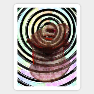 Spiral Glitch Art with Face Sticker